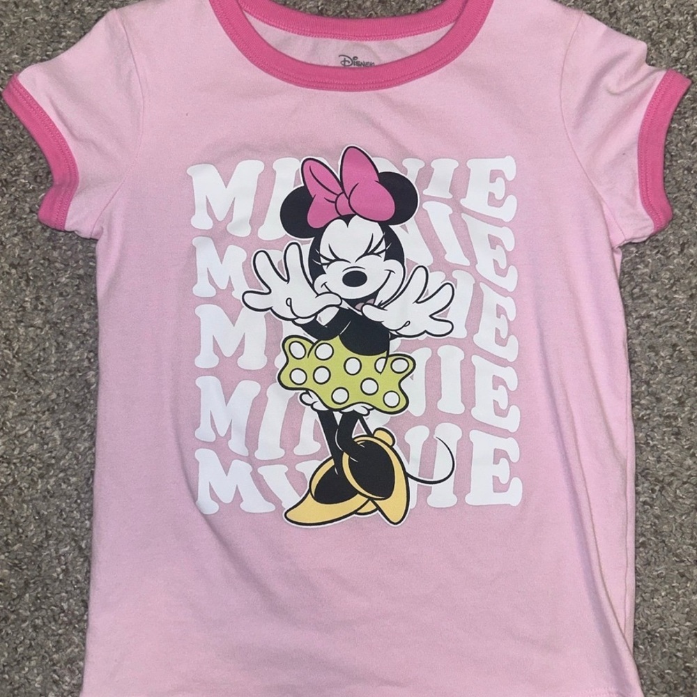 Disney Minnie Mouse Pink and Yellow Kids T-Shirt